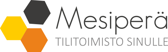 Tilitoimiston logo ja yrityskuvitus, Mesipera.fi, tilitoimisto Mesiperä, taloushallinto, kirjanpito ja asiantuntijapalvelut.